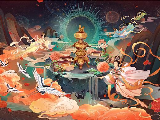 永乐宫插画系列——《天宫赐福》