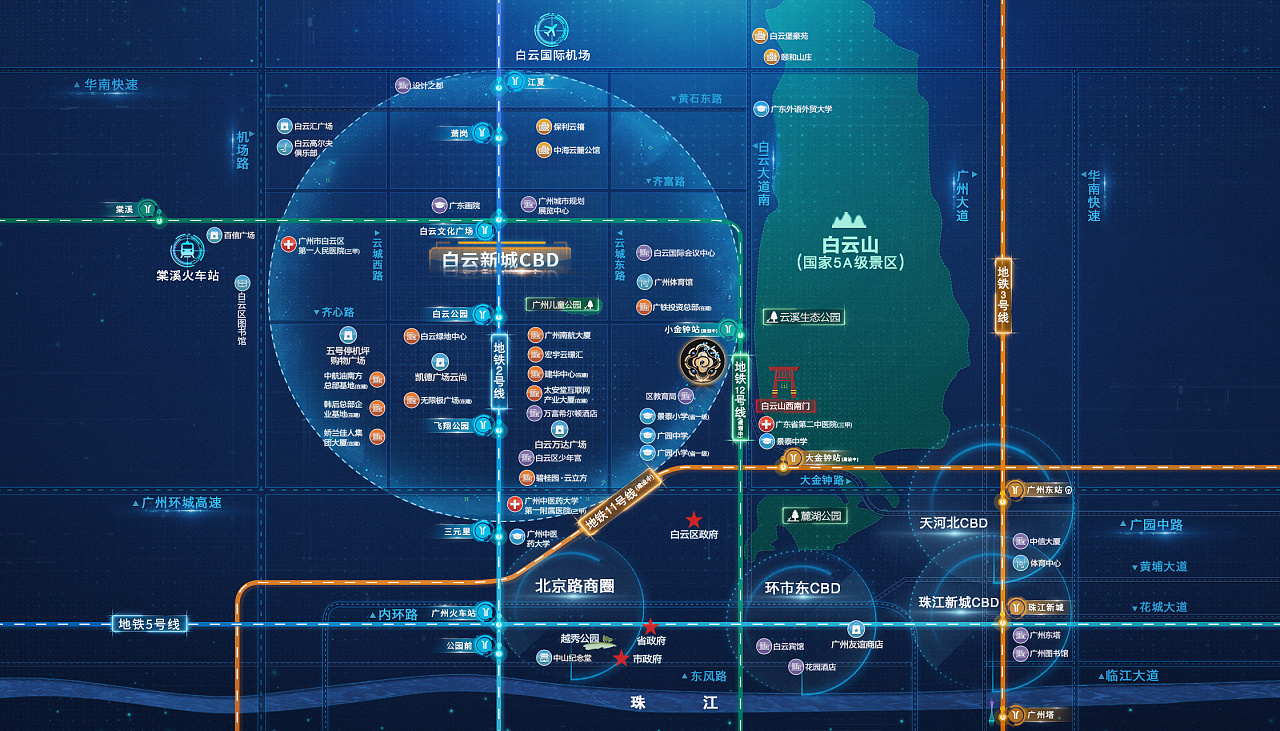 广州市区位地图设计
