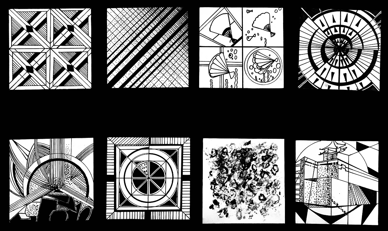 设计学类19-6班 骨骼练习 构成作业