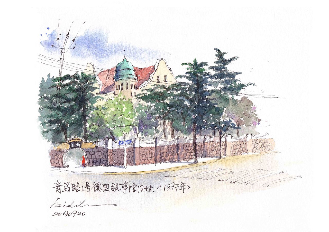 手绘城市系列 之 青岛（一）（图ZMTc4MTkxMTg4） - 商业插画 - 站酷设计师HeidiInn原创素材 - 站酷ZCOOL