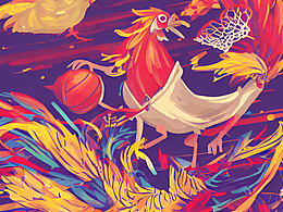 #AI创作实验室#五彩斑斓的鸡在打篮球，发型是中分