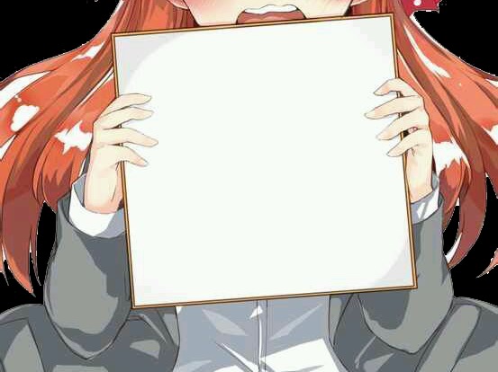 已扣背景png二次元美少女举牌