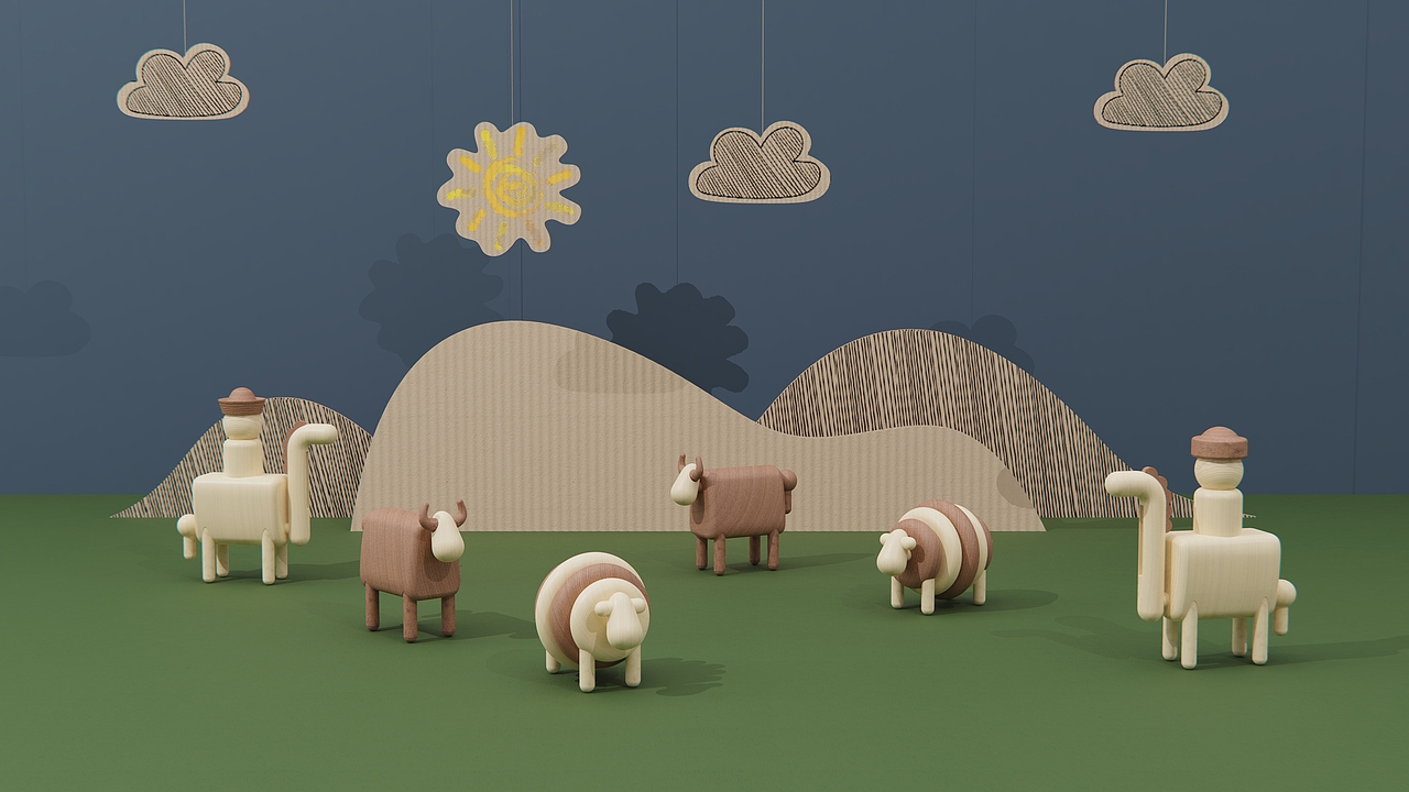 草原风 积木玩具