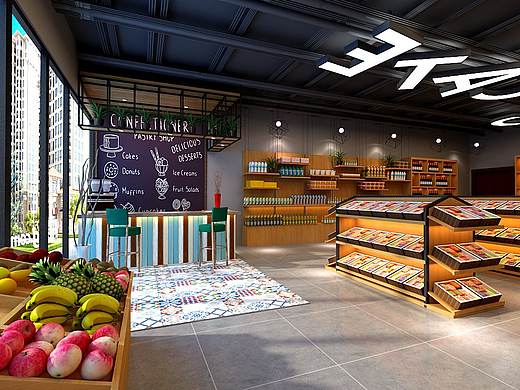 1992零食店效果图（个人主页-ZMzIzNTY5MDQ=） - 家装设计 - 站酷设计师1992设计阿睿原创素材 - 站酷ZCOOL