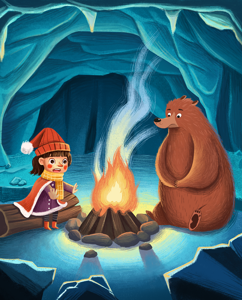 火堆取暖|插画|儿童插画|鸡肉爱土豆 - 原创作品 - 站酷 (zcool)