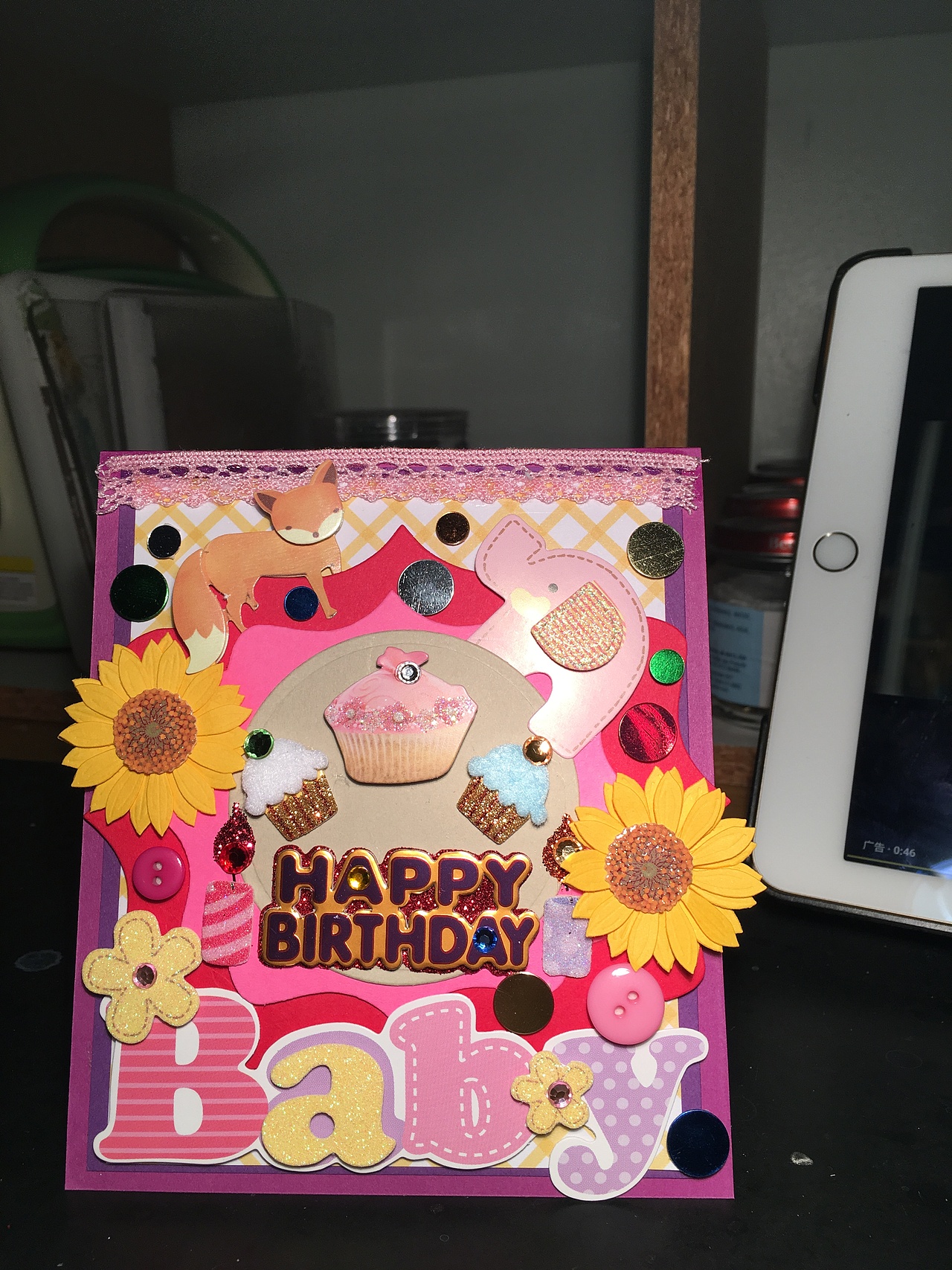 手工diy 生日卡片.