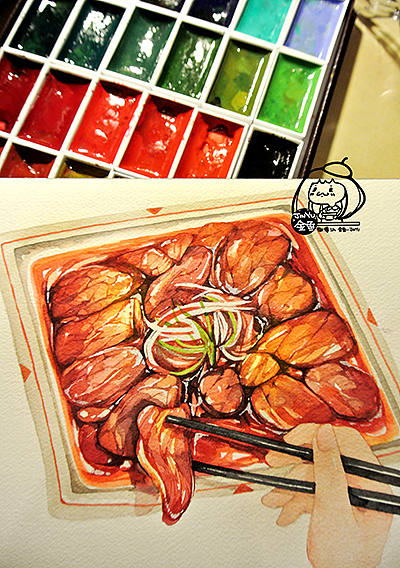 手绘美食——水煮牛肉（图ZMTA1Nzk1MDA=） - 商业插画 - 站酷设计师金鱼酱JINYU原创素材 - 站酷ZCOOL