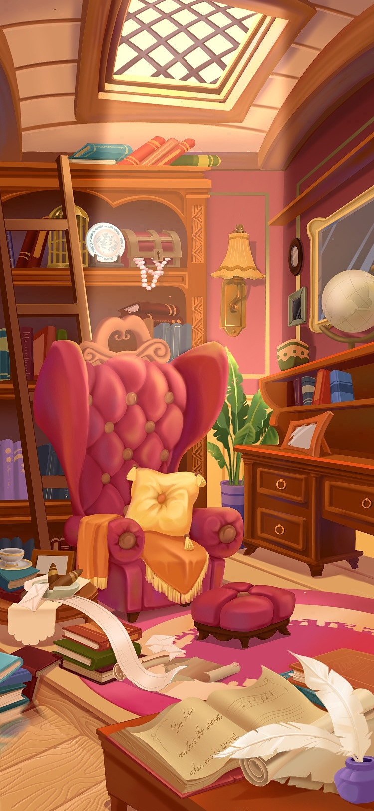 1原创作品插画游戏原画欧美卡通q版游戏场景摸鱼3老姬老姬系列插画8