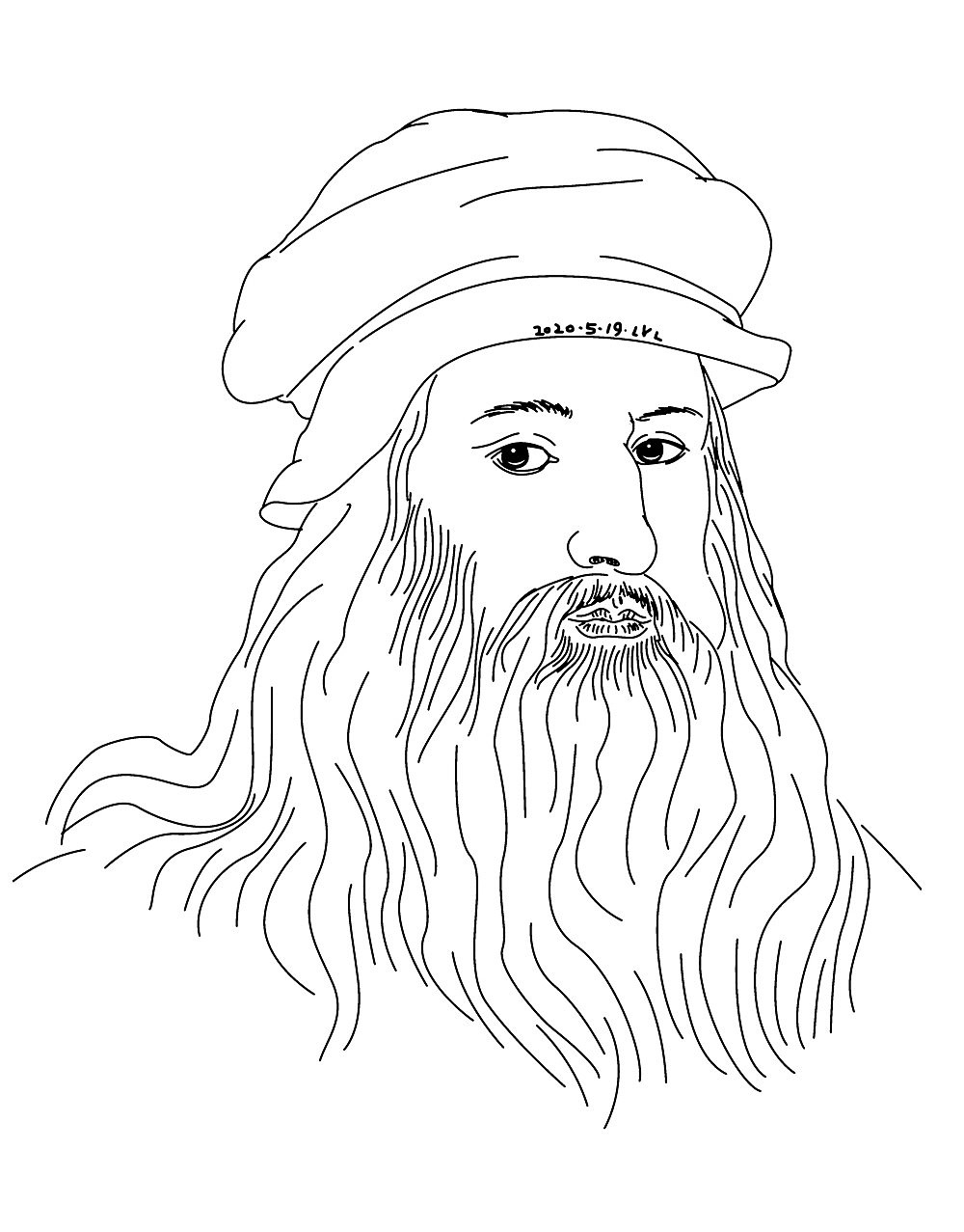 刘勇良线描作品:文艺复兴时期的艺术三杰(达芬奇&米开朗基罗&拉斐尔)