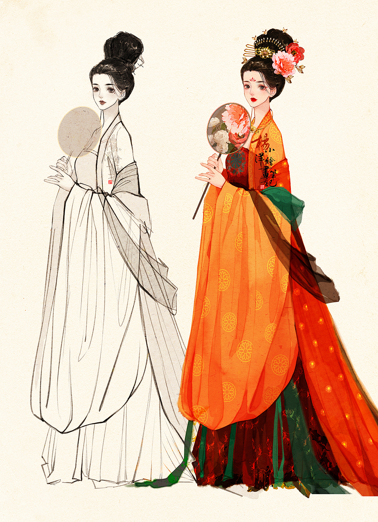 杨小洋速涂|国风汉服美人图鉴合集_杨小洋插画-站酷zcool