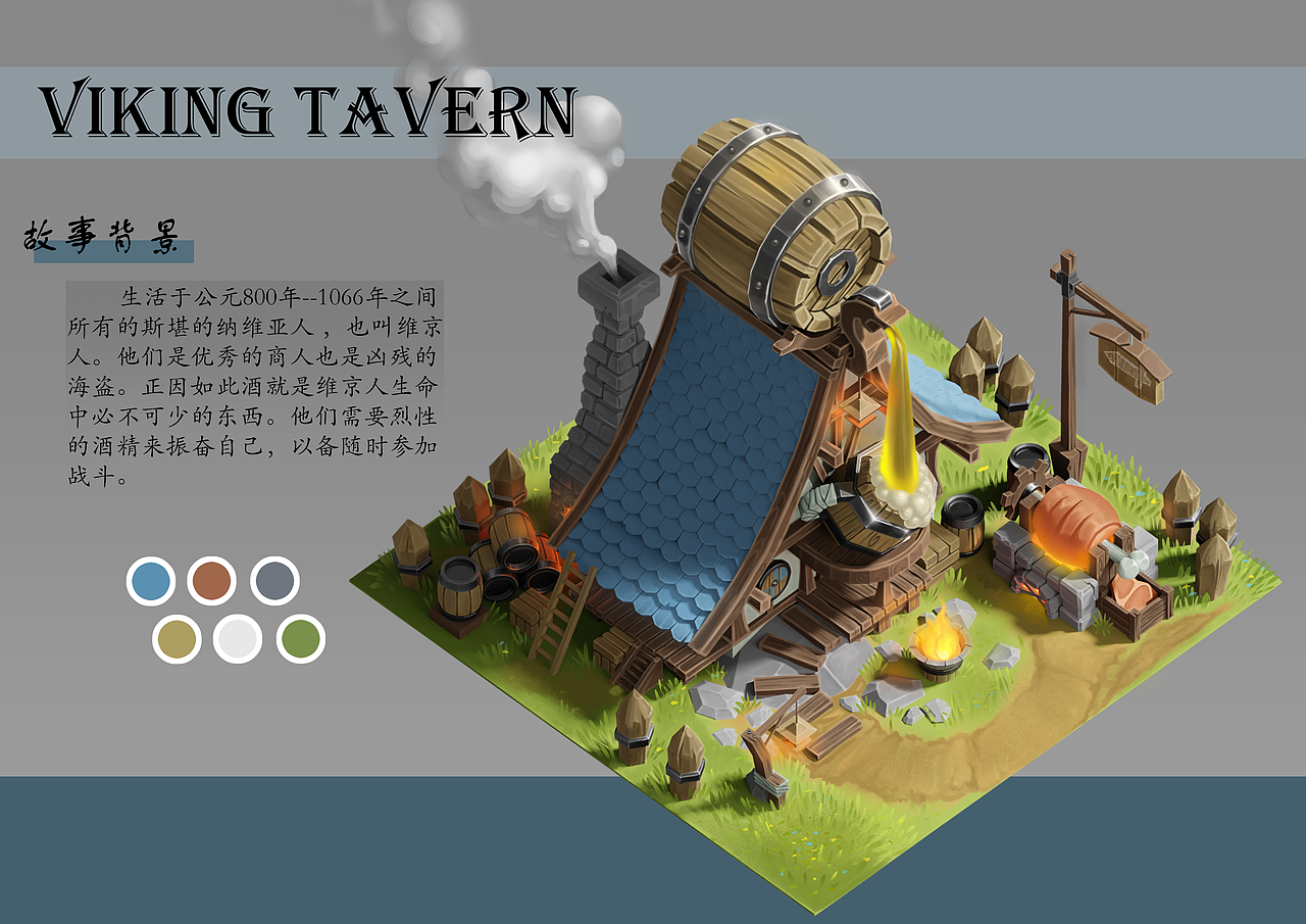 SLG风格 维京风格建筑