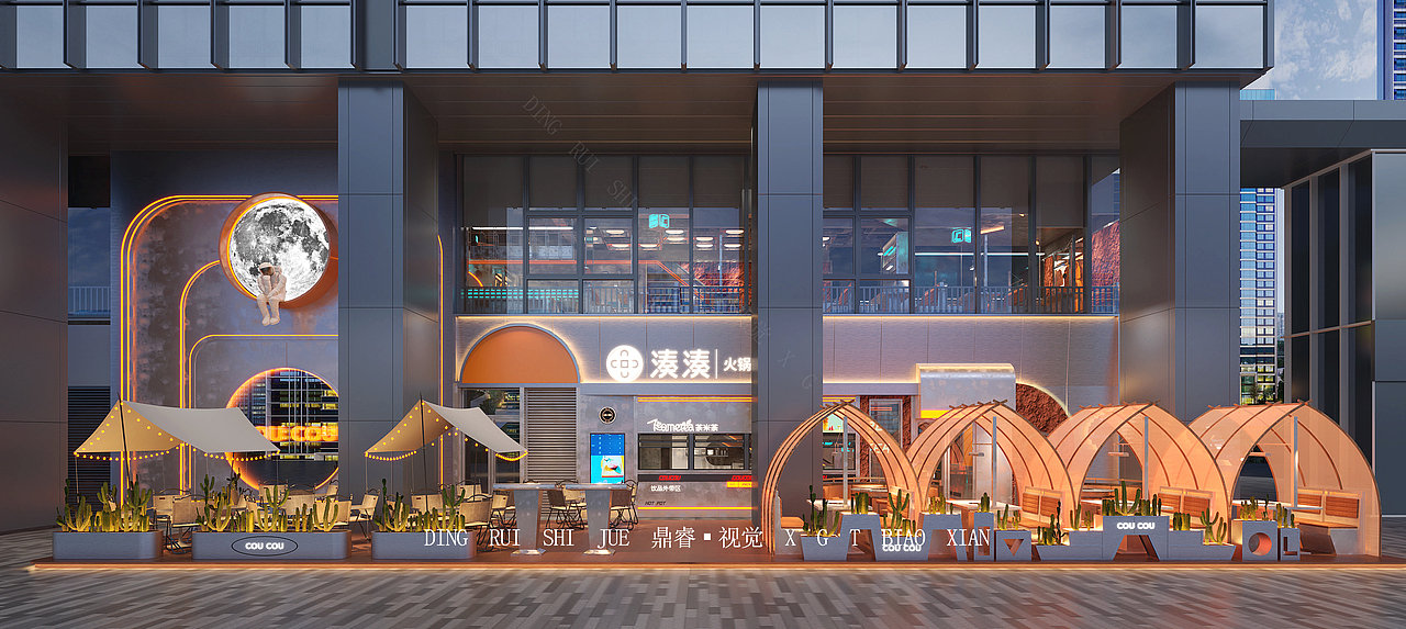 室内工装餐厅效果图表现
