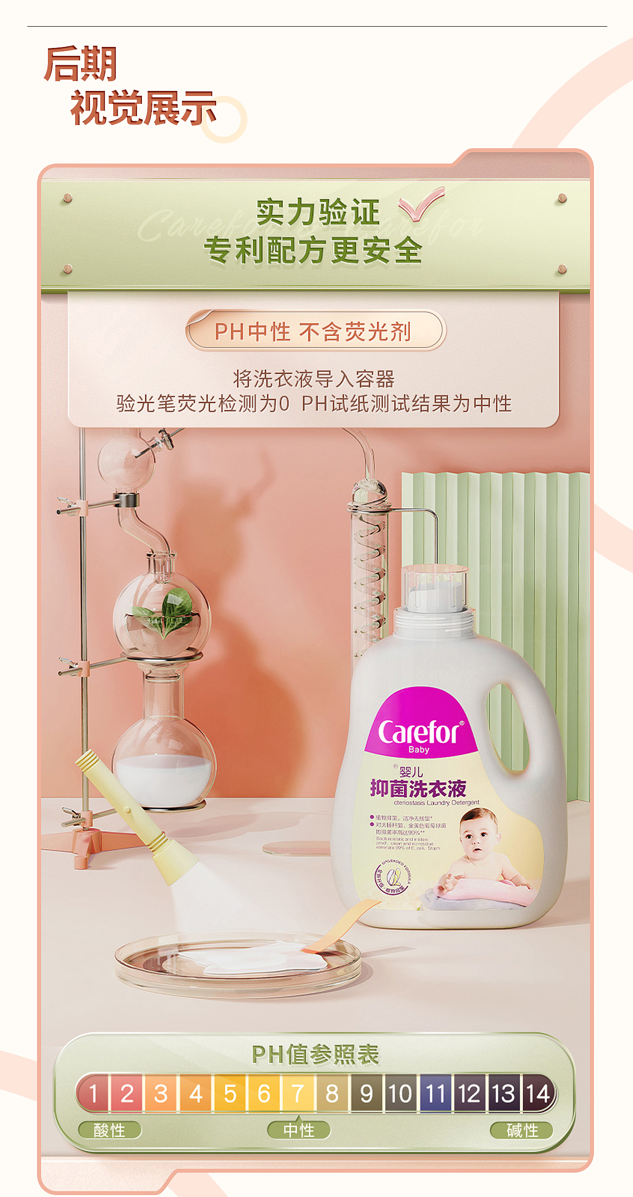 爱护婴儿抑菌洗衣液详情页视觉分享