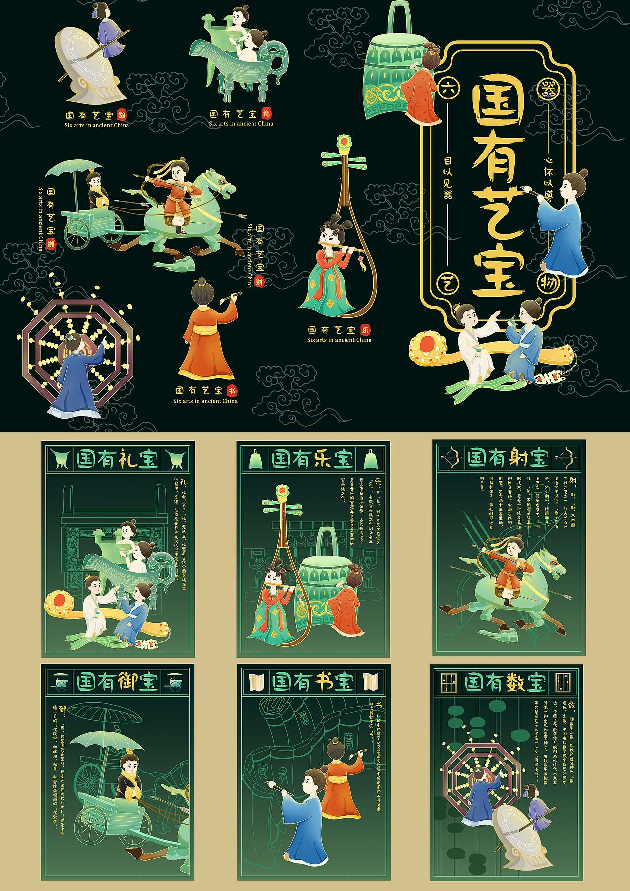 图创历史-“国有艺宝”六艺文物信息海报设计（图ZMzEyNTM4OTgw） - 信息图表 - 站酷设计师来思雨原创素材 - 站酷ZCOOL
