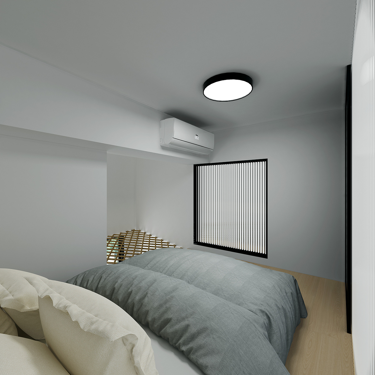 深圳口山全案设计:黑白灰小复式,极简空间暗藏玄机