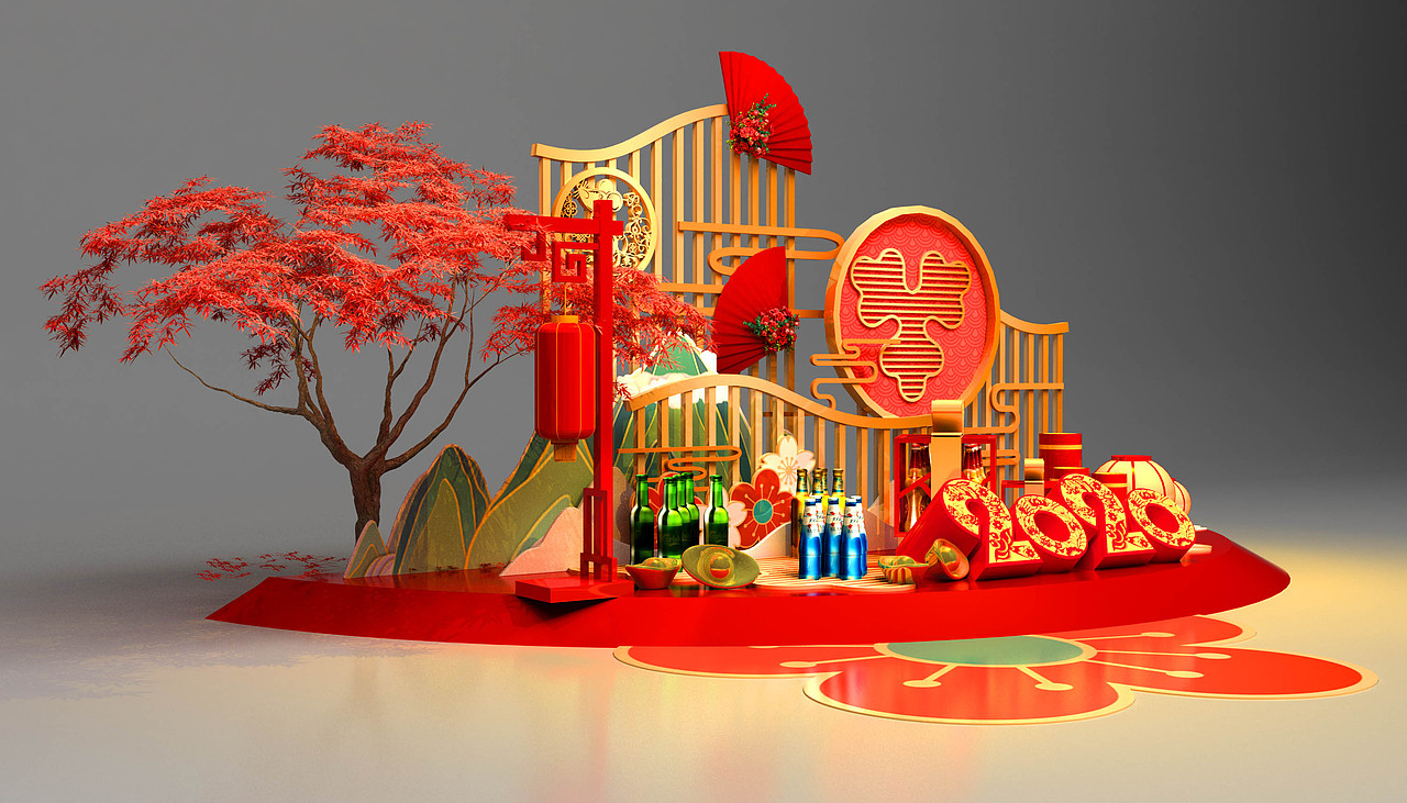 新年中式美陈陈列过年氛围2