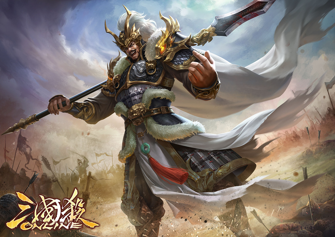 为游戏《三国杀》创作的卡牌插图