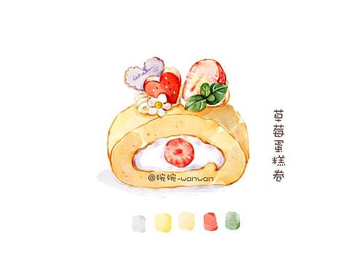 ipad 水彩插画-美食合集