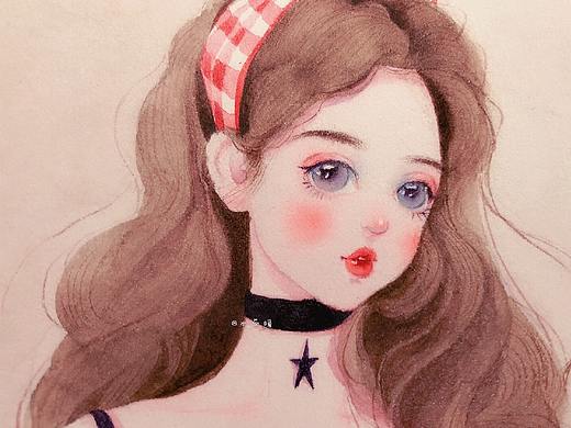熊猫胖哒 小熊猫水彩班 水彩插画 少女插画 学员作品