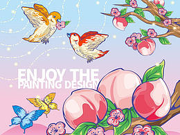 營造氛圍的水蜜桃包裝畫面