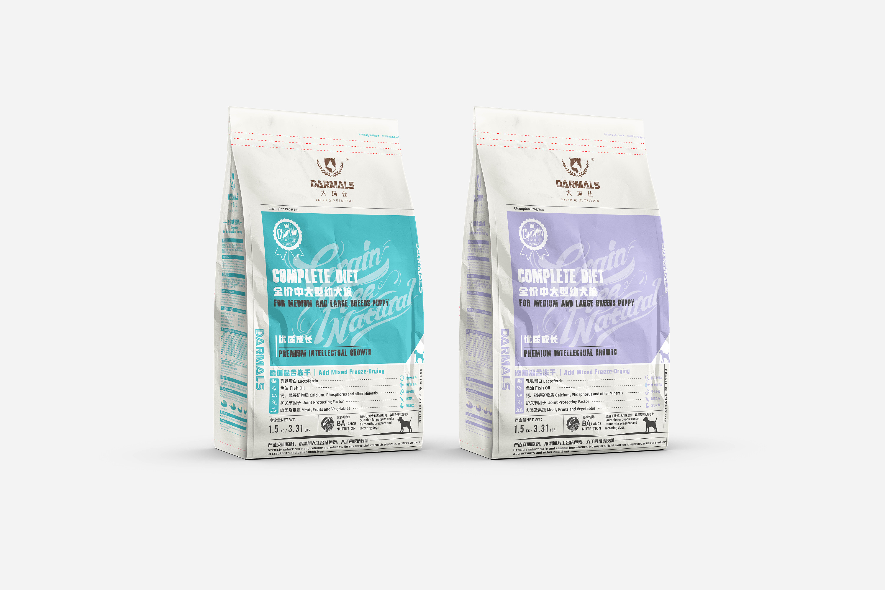大玛仕宠物狗粮包装提案