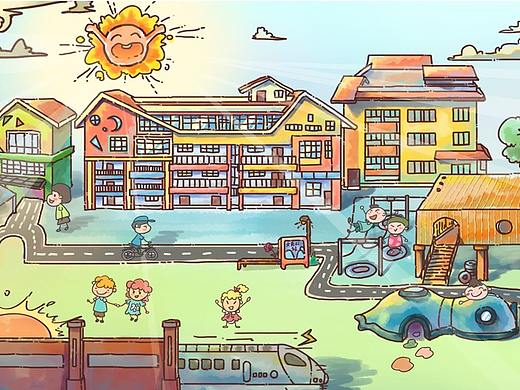 幼儿园手绘地图