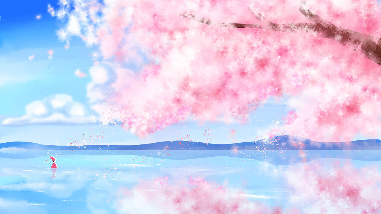 手繪練習(xí)-櫻花的天空之境（圖ZMTQ5MzQzMjcy） - 創(chuàng)作習(xí)作 - 站酷設(shè)計(jì)師Kylin_起靈原創(chuàng)素材 - 站酷ZCOOL