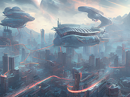 #站酷夢(mèng)筆#云端，賽博朋克