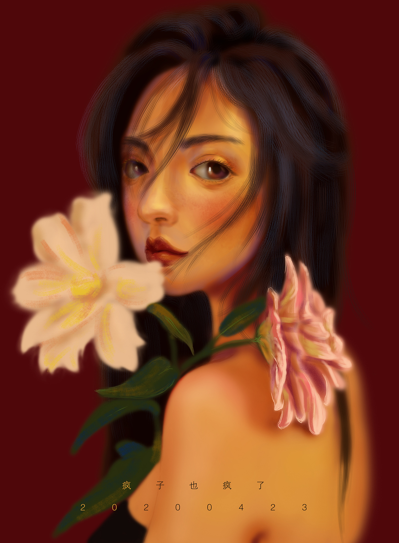 练习--《拿花的女人》（图ZMjA1Njc0Njc2） - 创作习作 - 站酷设计师疯子也疯了原创素材 - 站酷ZCOOL