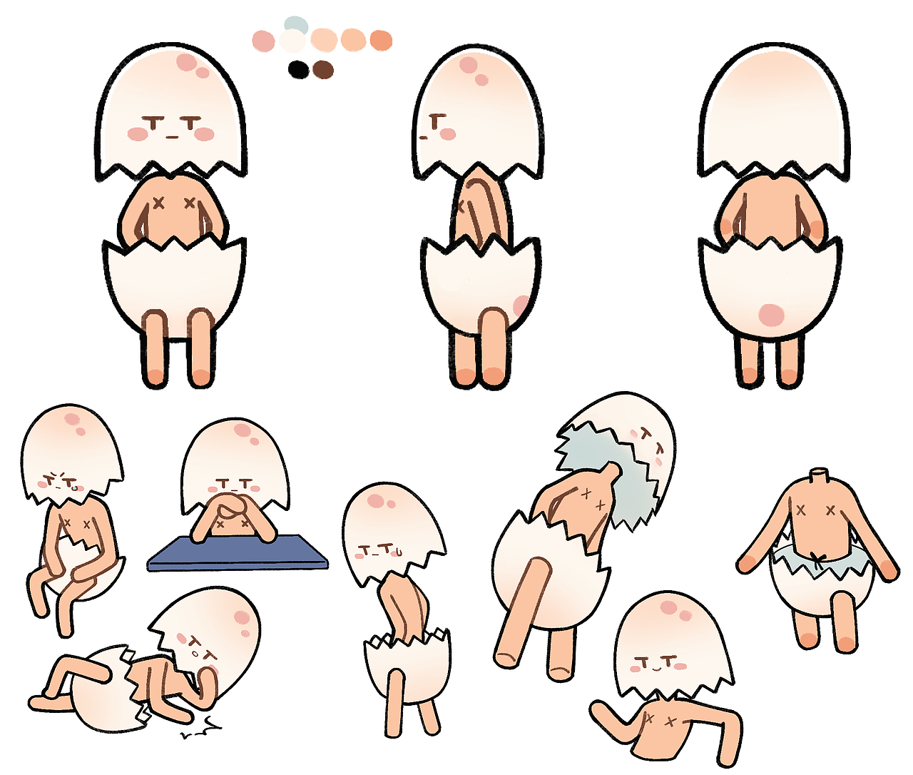 煎蛋蛋和蛋壳壳