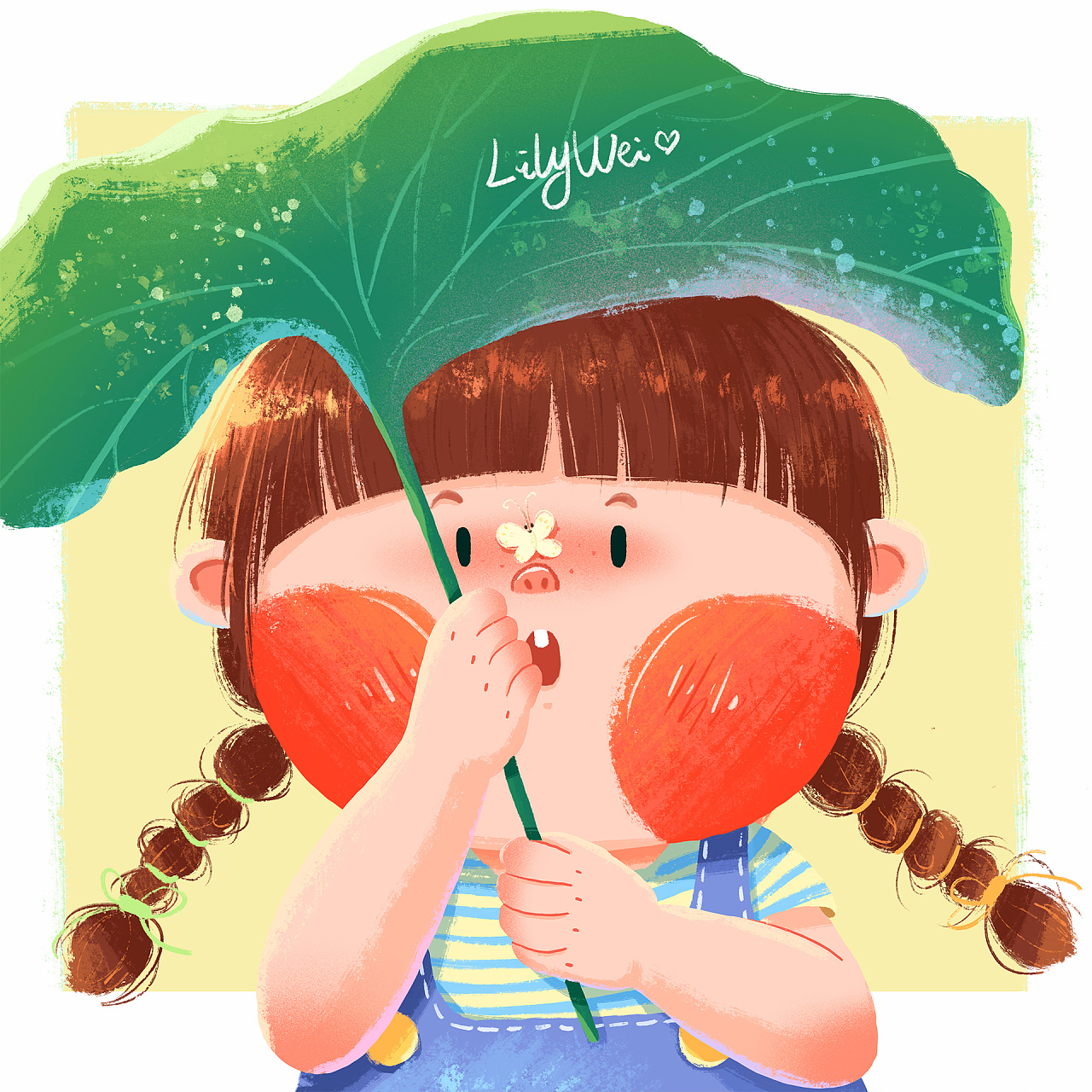 一波胖脸小女孩头像合集|插画|儿童插画|插画师阿丽子 - 原创作品