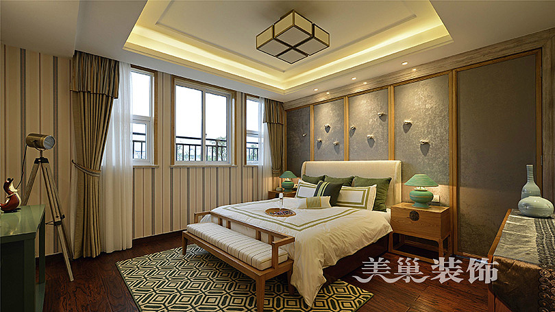 联盟新城450平别墅会所新中式案例装修图——效果图