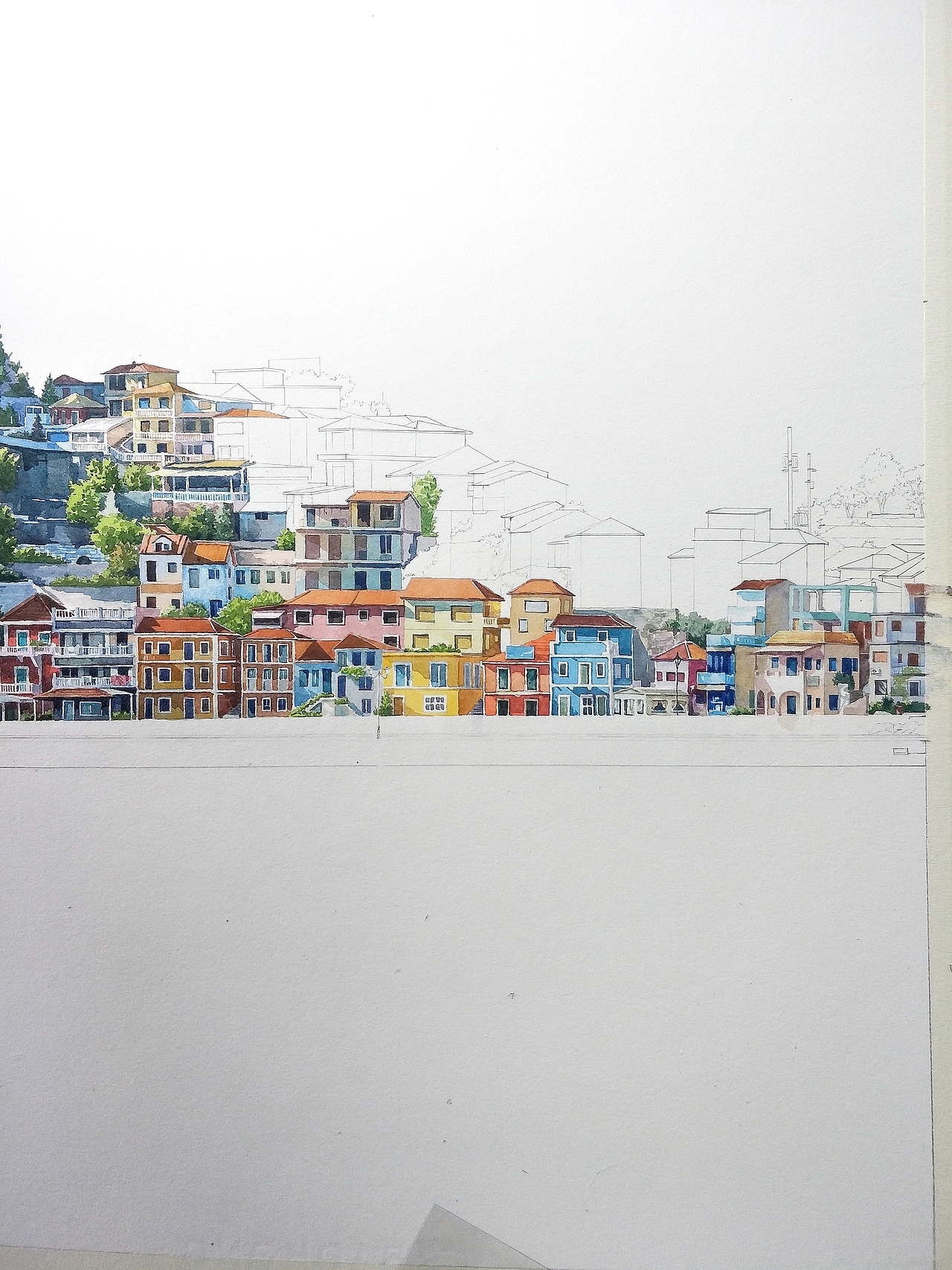 水彩风景过程图（图ZMTA0OTEyNzIw） - 绘画 - 站酷设计师北川大叔原创素材 - 站酷ZCOOL