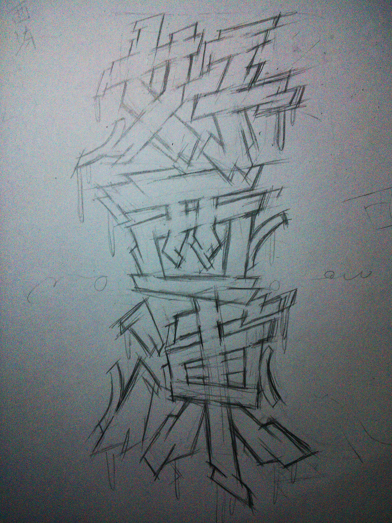 近期几幅黑白涂鸦字体插画