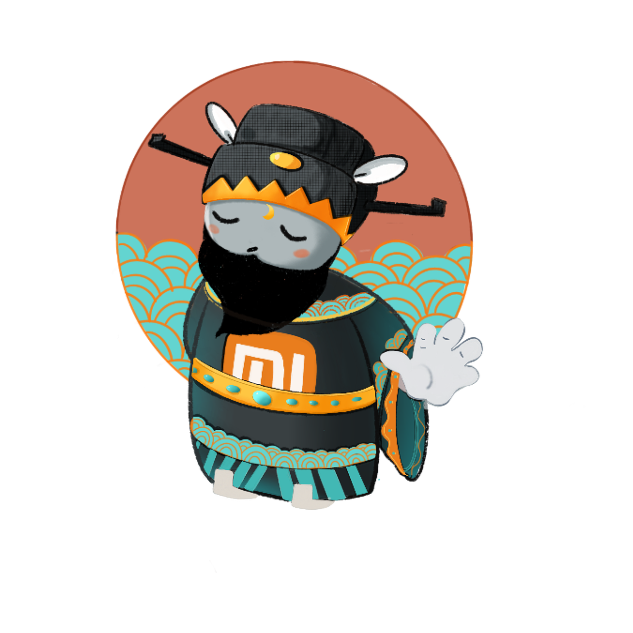 廉洁小米t恤图案插画