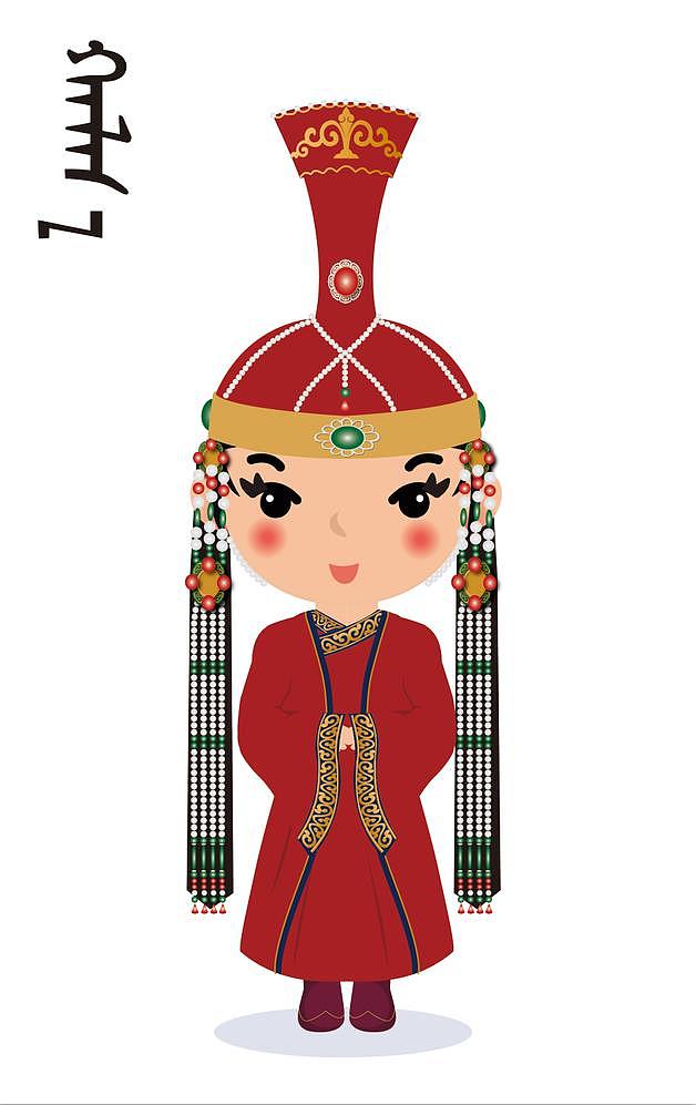 蒙古族服飾卡通娃娃（圖ZMTk4NDA4MzM2） - IP形象 - 站酷設(shè)計師MGL海海木原創(chuàng)素材 - 站酷ZCOOL