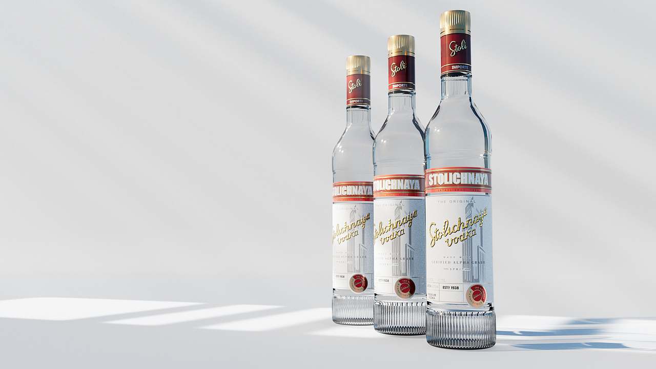 苏联红伏特加/Stalichnaya Vodka 包装效果图表现（图ZMjcyMTYzNjgw） - 包装 - 站酷设计师MidnightsSun原创素材 - 站酷ZCOOL
