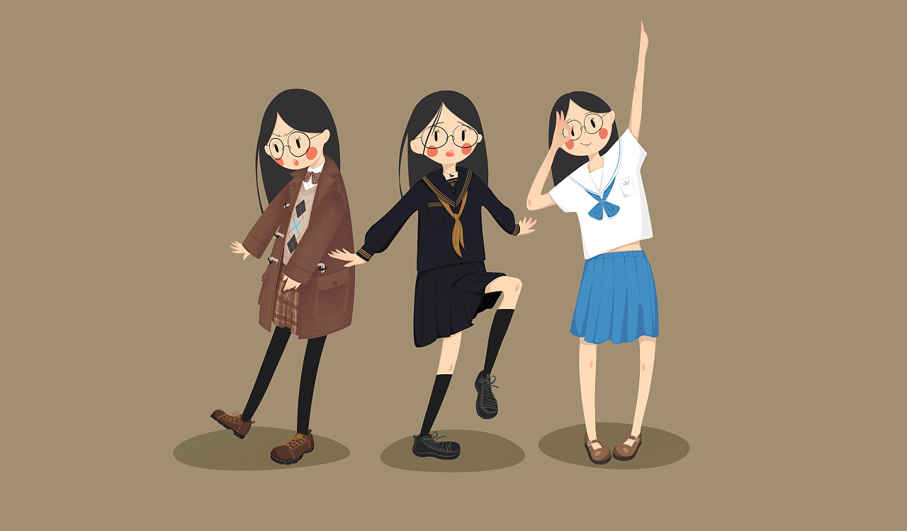 画了一个爱穿jk制服女朋友的夏秋冬