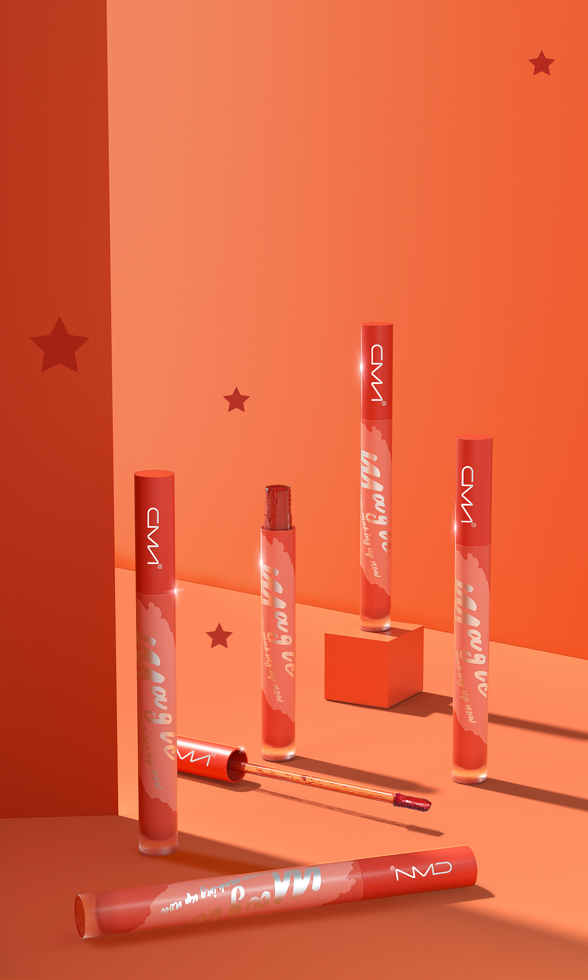 散粉c4d三维建模+oc渲染器渲染,已经后期处理