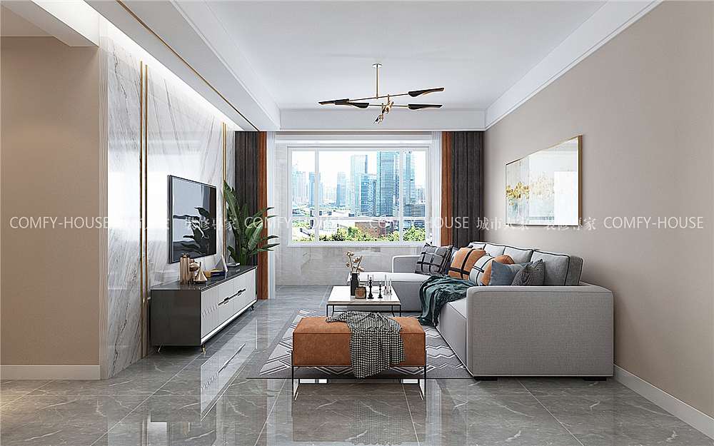 中海.珑玺四室两厅现代风格装修效果图