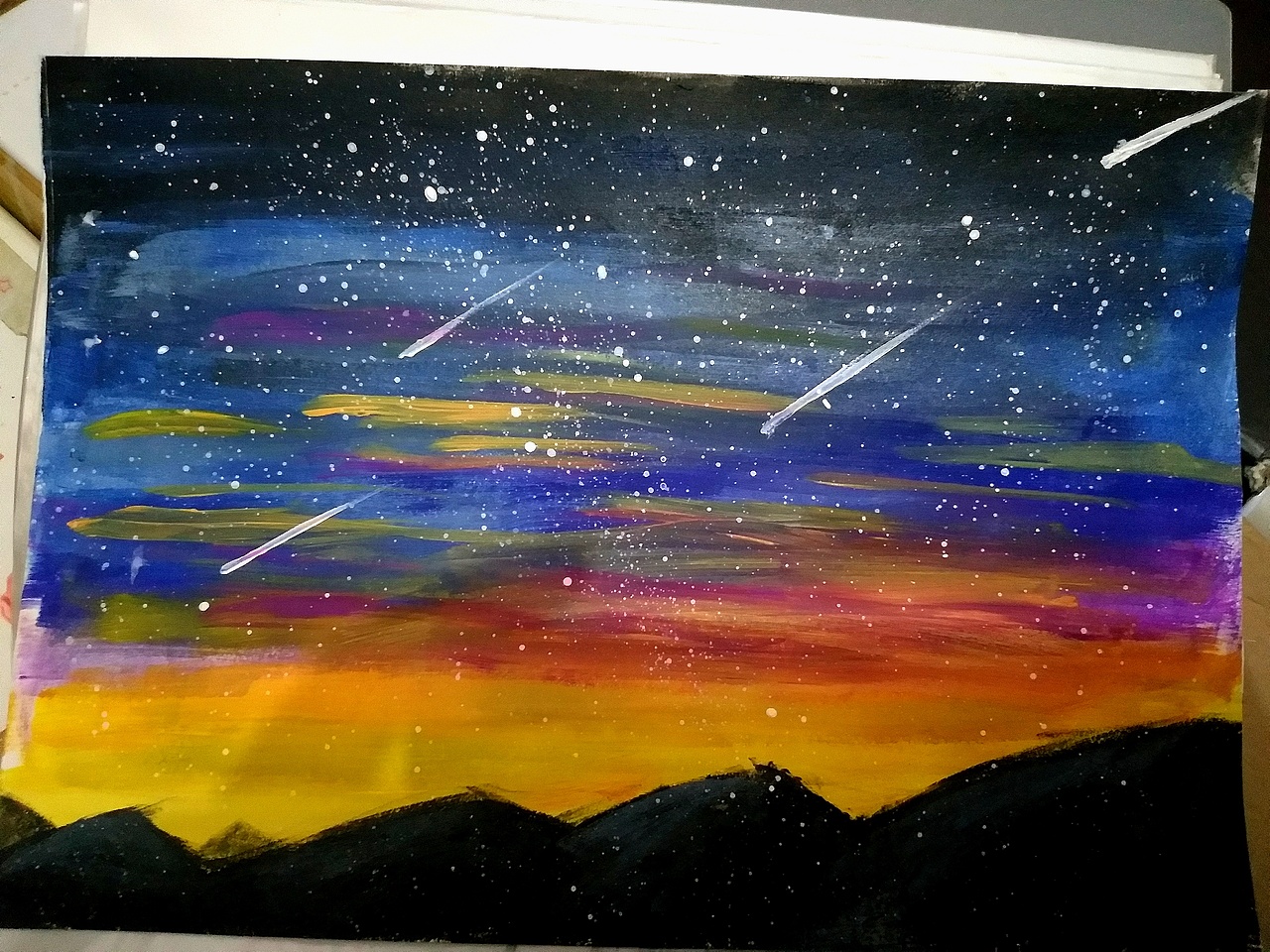 星空,色彩,黑板报