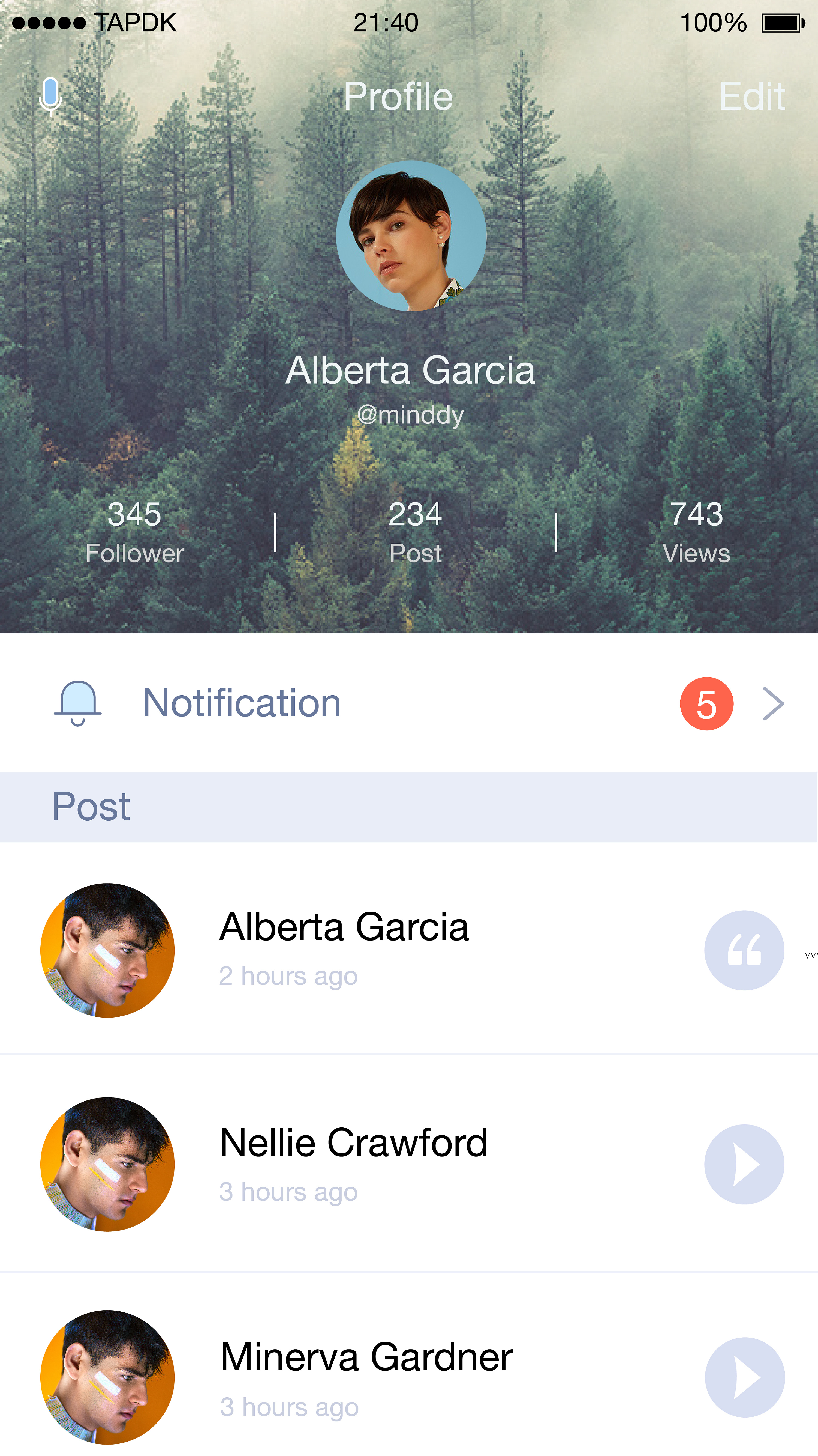 社交app个人主页