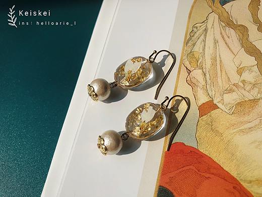 树脂手作⎡ 秋日幻想 ⎦之一 日系 复古 珍珠 耳饰（个人主页-ZNDAyNjAxODQ=） - 首饰设计 - 站酷设计师Keiskei花园物语原创素材 - 站酷ZCOOL