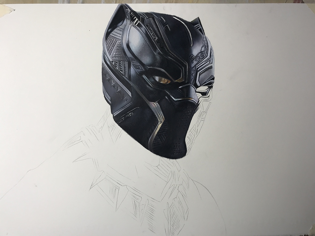 彩铅人物系列-黑豹,霹雳马偏写实风格(附有过程图)