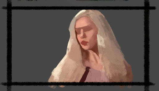 龙之母的绘画过程,GIF。