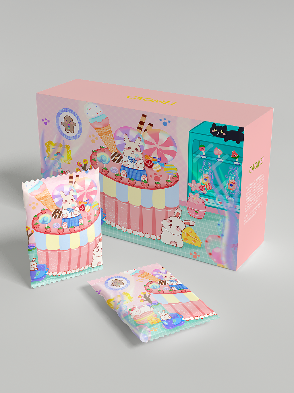 甜品蛋糕兔子家庭（图ZMjUzNDU4MTYw） - 创作习作 - 站酷设计师草莓勺子原创素材 - 站酷ZCOOL