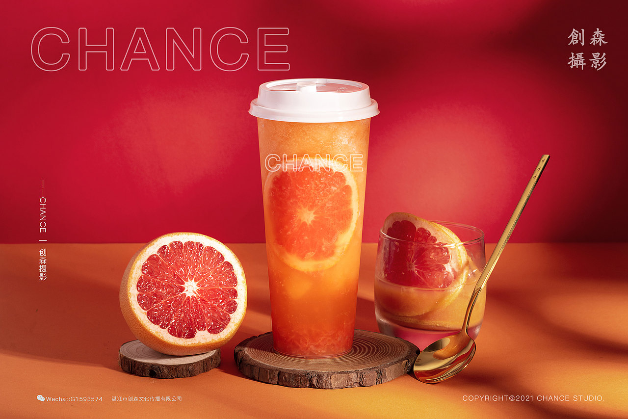 奶茶饮品摄影|色调统一奶茶场景图含设计