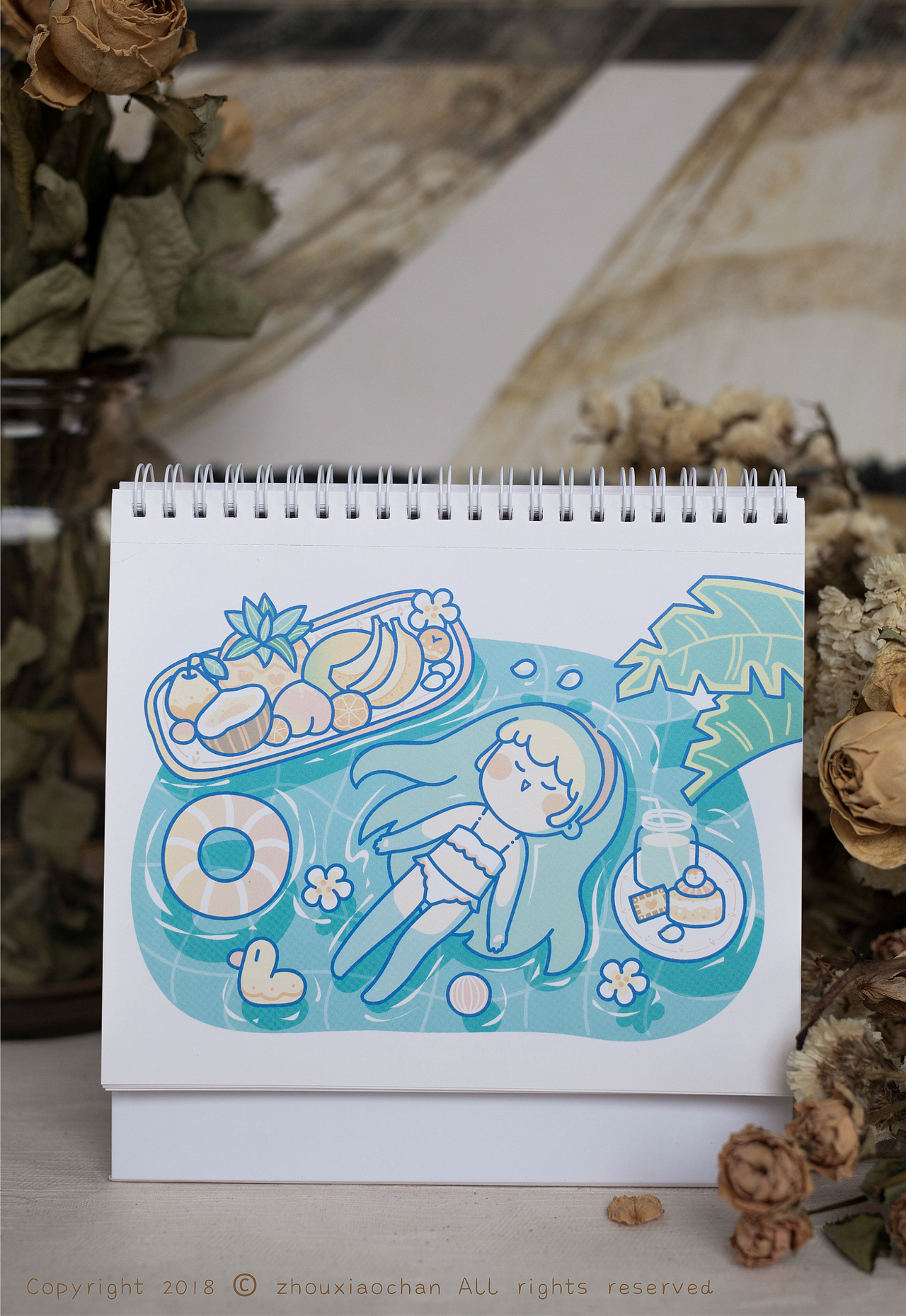 周小馋 原创 插画 台历