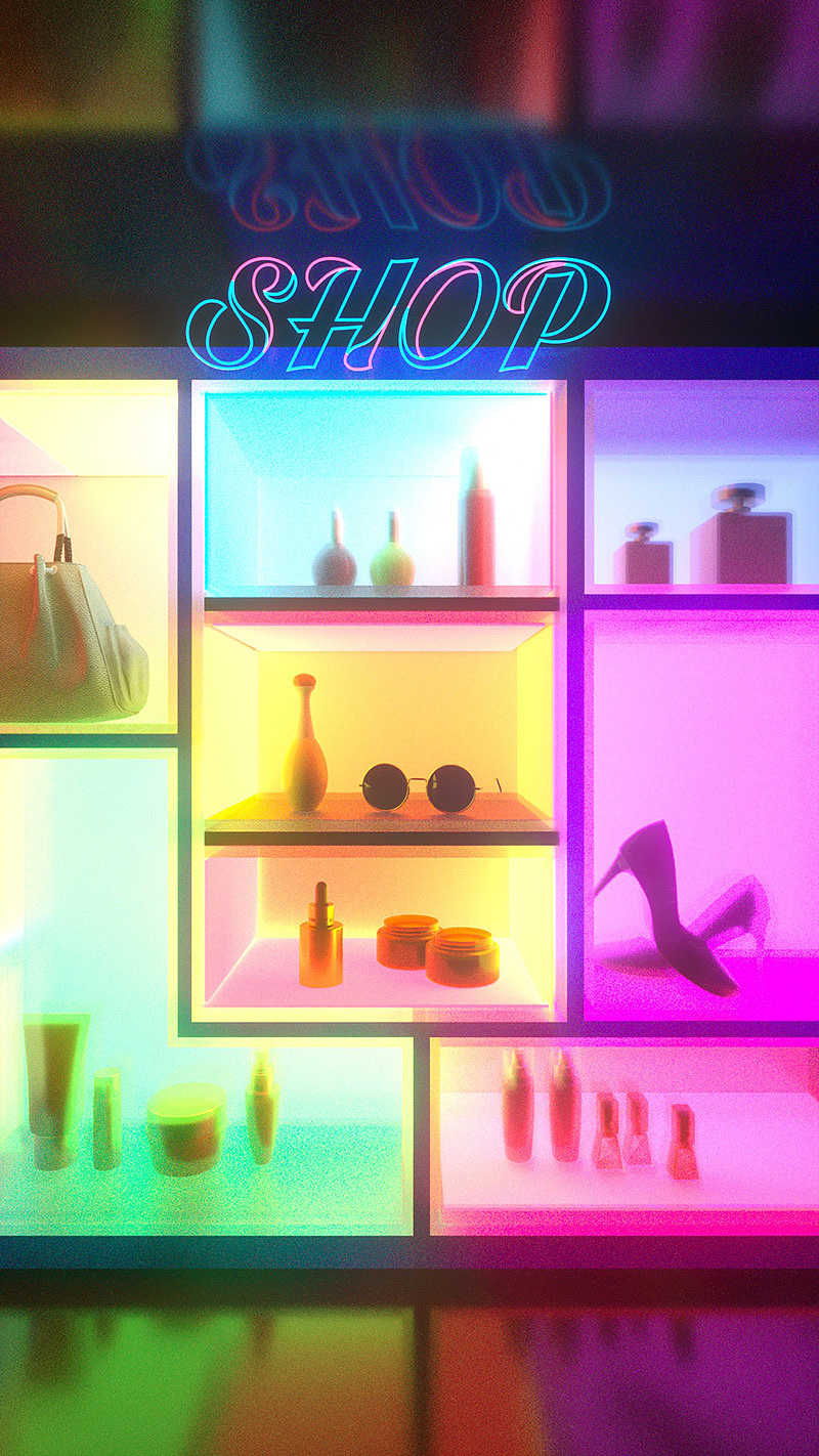 想试试荧光橱窗的迷离感觉哈哈