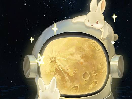 原创插图|太空旅人—月兔